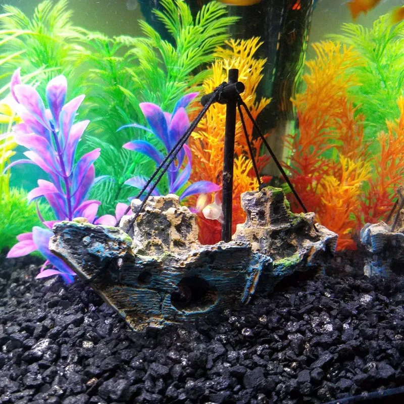 Decoração de Aquário Navio Pirata de Resina para Aquário - Image 3