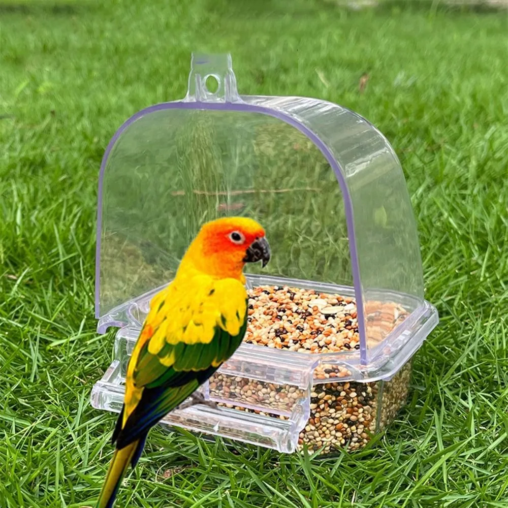Alimentador para Gaiola de Pássaros Transparente com Gaveta Removível - Imagem 5