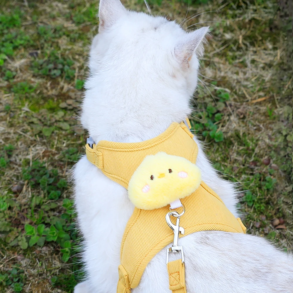 Conjunto Coleira e Guia para Gatos Ajustável Anti-Fuga para Passeio - Imagem 4
