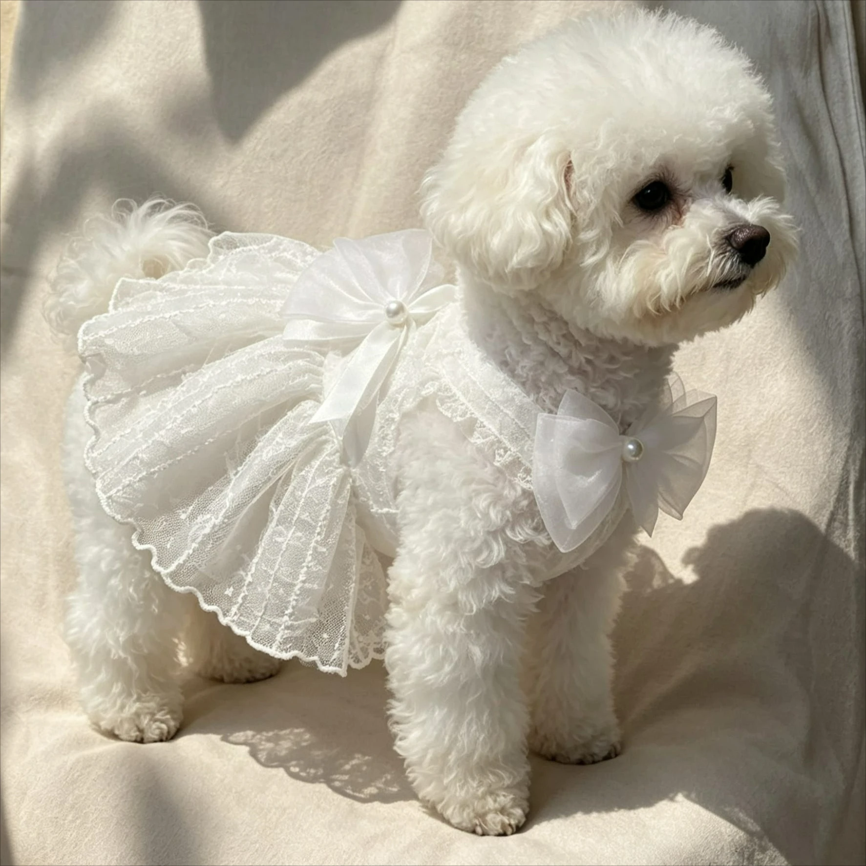 Vestido de Princesa para Cães e Gatos Pequenos de Poliéster - Image 5
