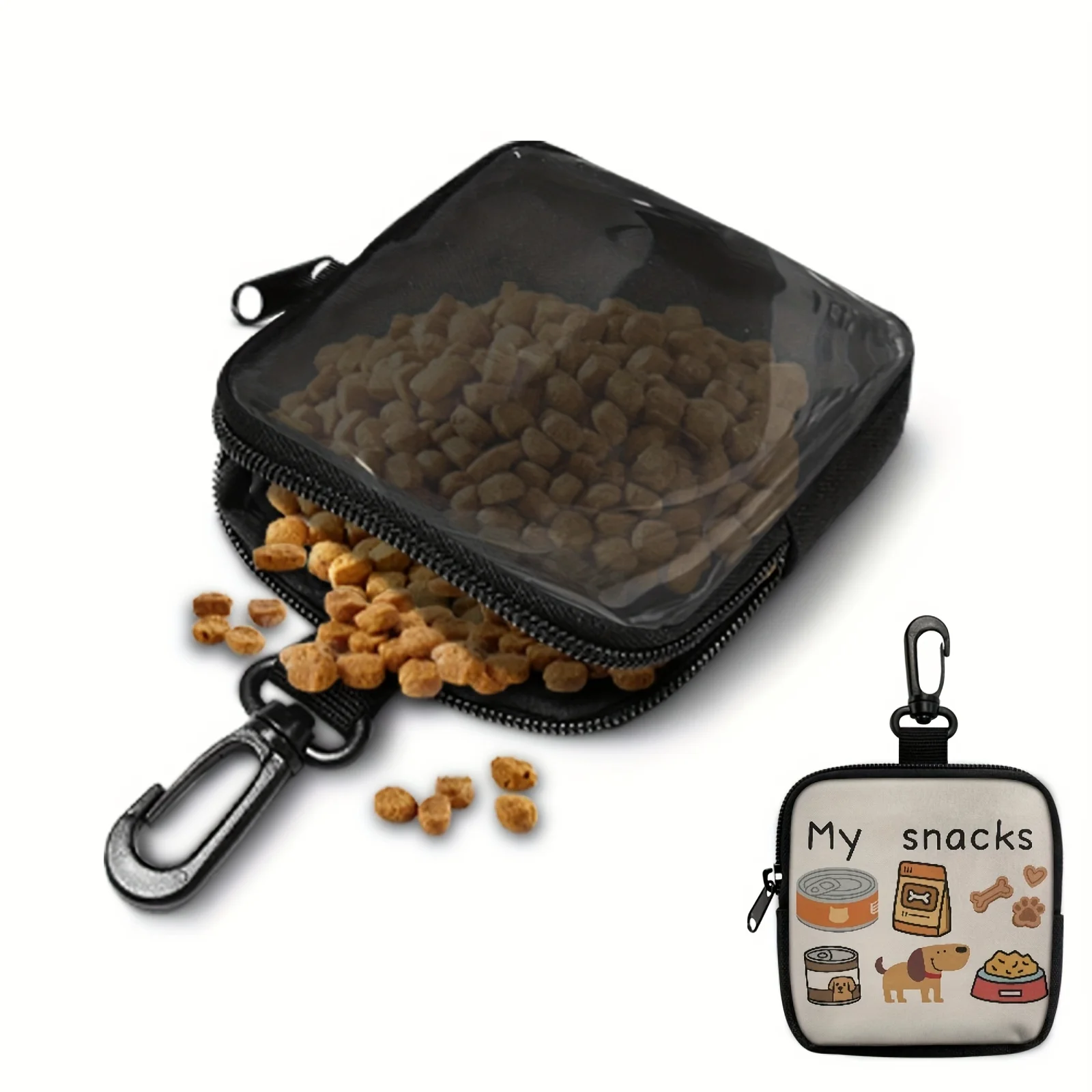 Bolsa para Petiscos de Cães com Gancho e Zíper para Passeio - Imagem 3