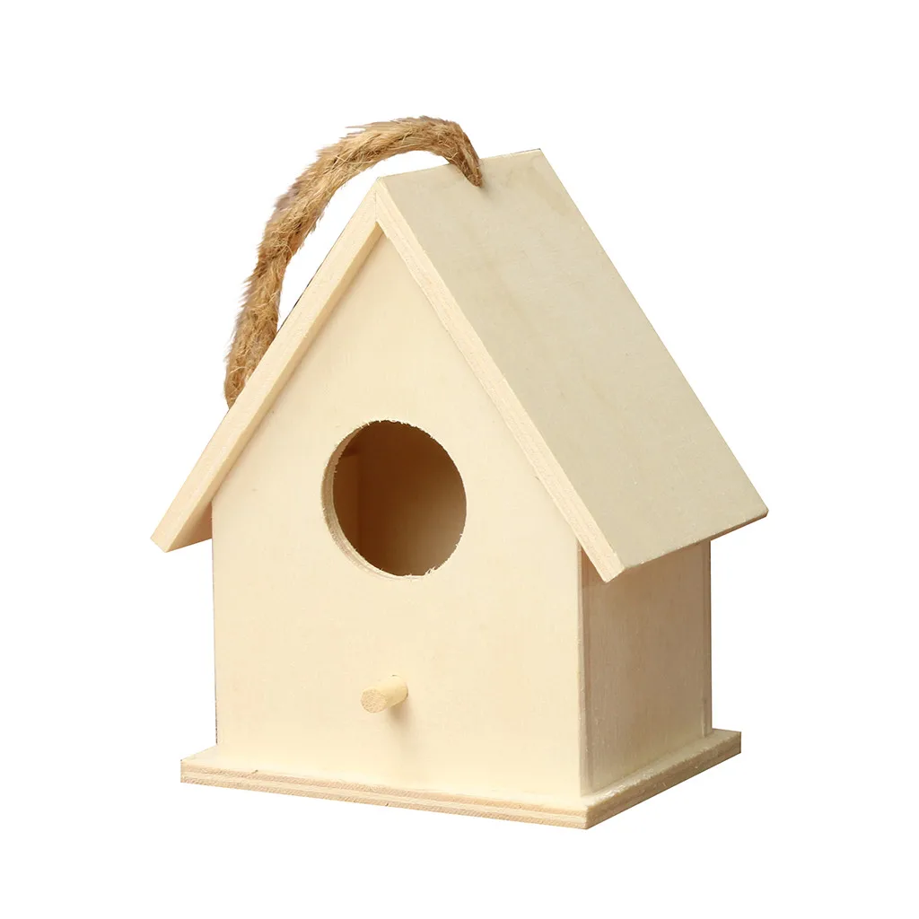 Mini Casinha de Madeira para Pássaros 12x7x10 cm com Ilhó para Pendurar - Imagem 3