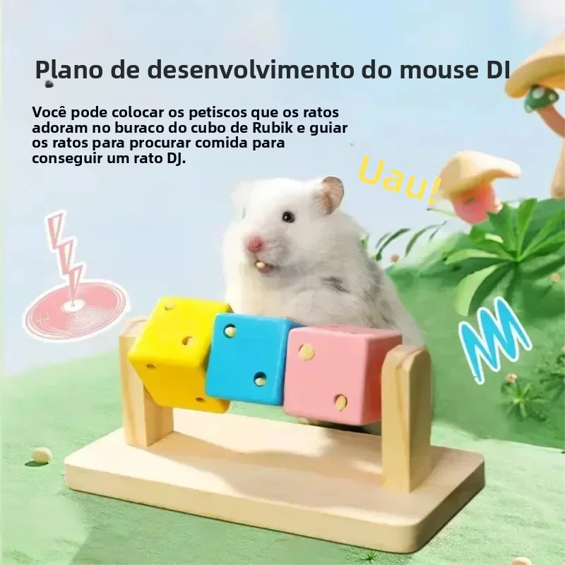 Brinquedo de Roer para Pássaros e Hamsters de Madeira Colorida com Encaixe - Imagem 5