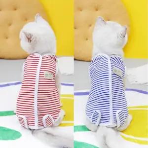 roupa cirúrgica para gatos listrada