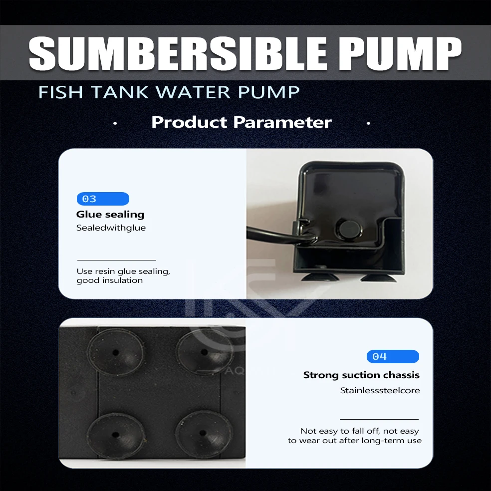 Bomba Submersível para Aquário 3W-25W com Fluxo Ajustável - Imagem 3