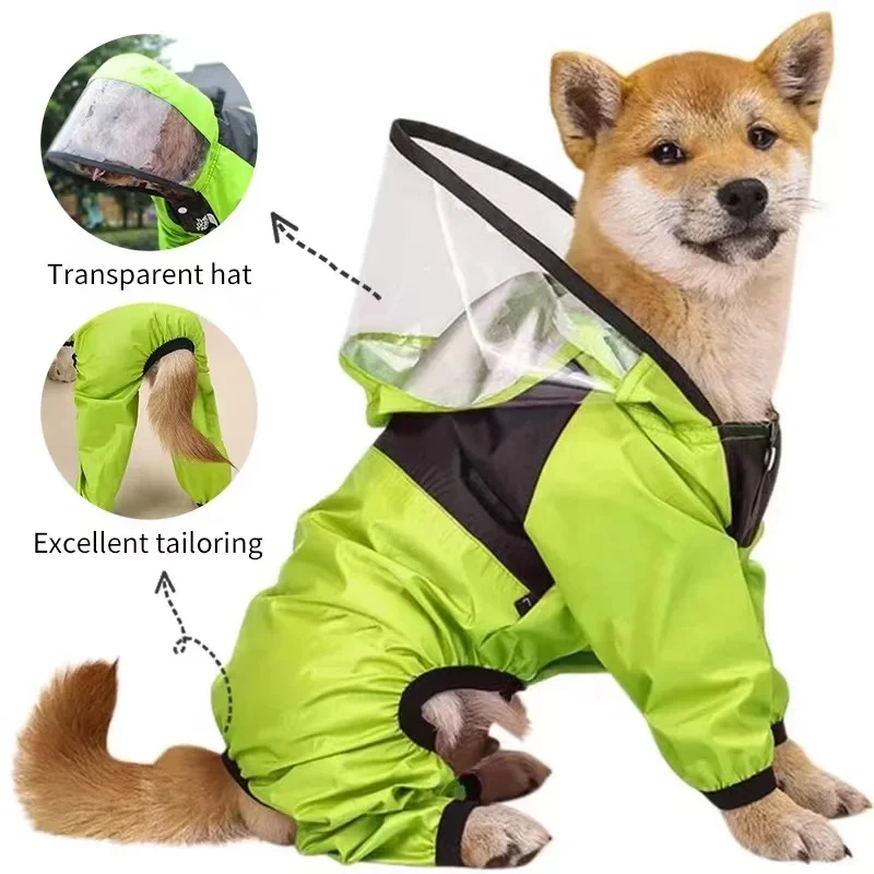 Capa de Chuva para Cães com Capuz Transparente Impermeável - Imagem 3