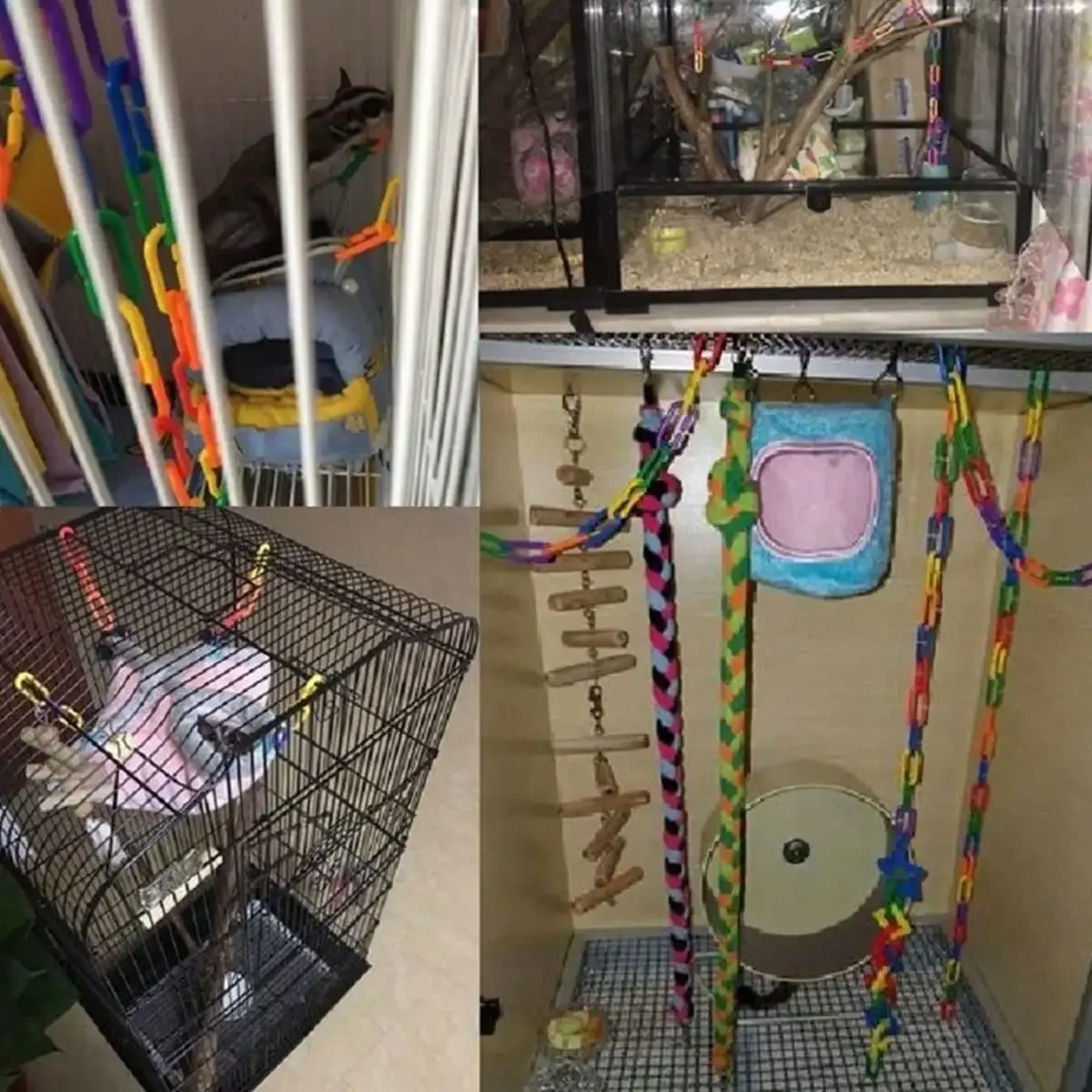 Elo de Plástico para Pássaros Colorido para Gaiola Montável - Imagem 4