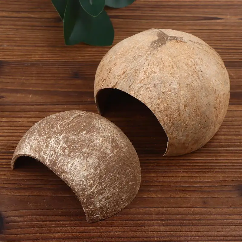 Decoração de Coco para Aquário e Terrário Esconderijo Natural - Imagem 4