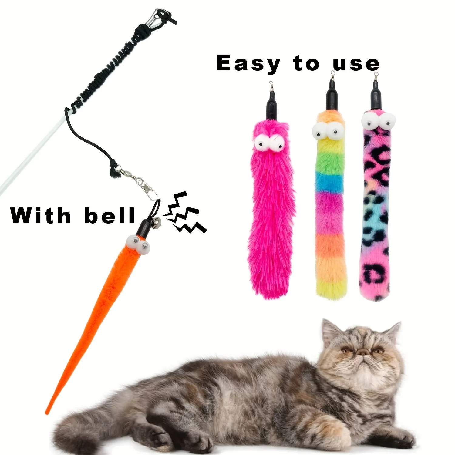 Brinquedo Varinha para Gatos com 8 Refis de Pena e Sino - Imagem 4