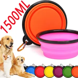 tigela dobrável de silicone para cães e gatos
