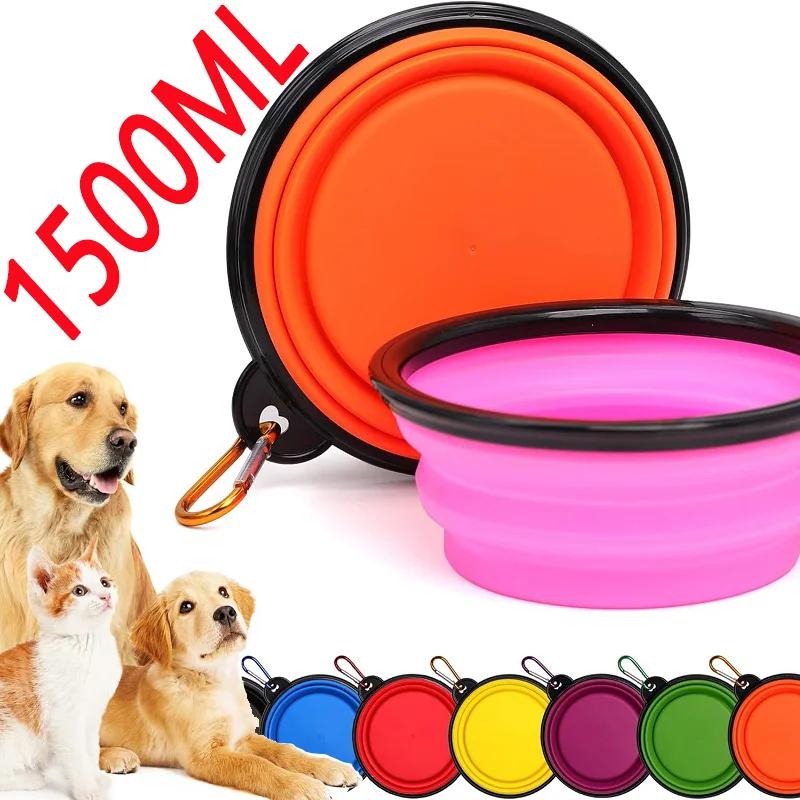 tigela dobrável de silicone para cães e gatos