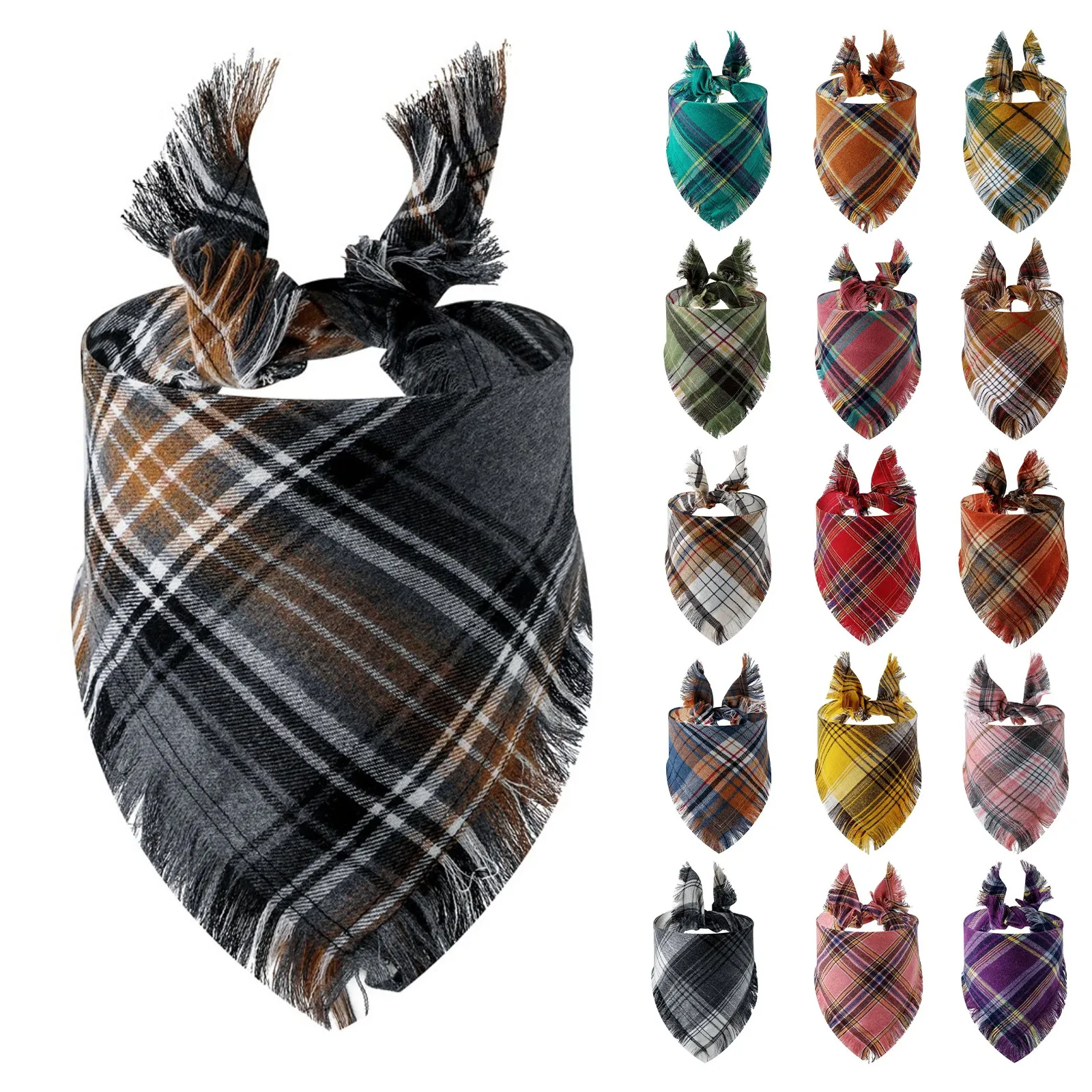 bandana xadrez para cães e gatos