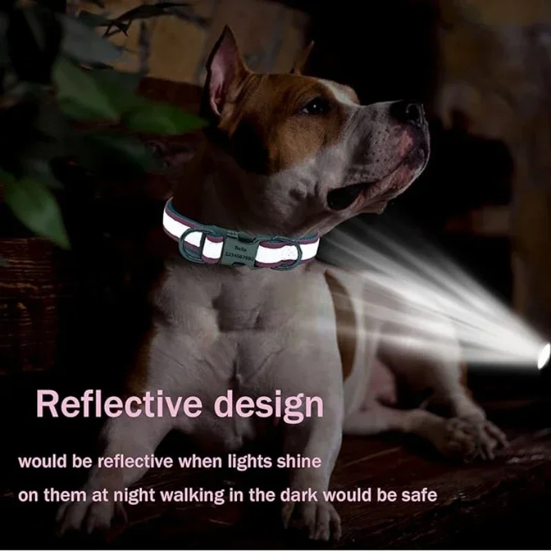 Coleira para Cães Refletiva Ajustável com Gravação a Laser - Imagem 4