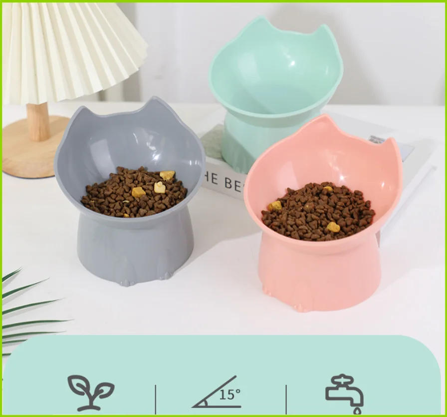 Tigela Elevada para Gatos e Cães de Plástico Anti-Tombamento - Imagem 3