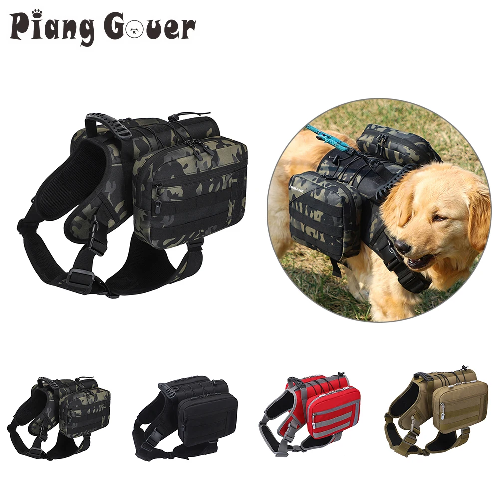 peitoral ajustável para cães com bolsas