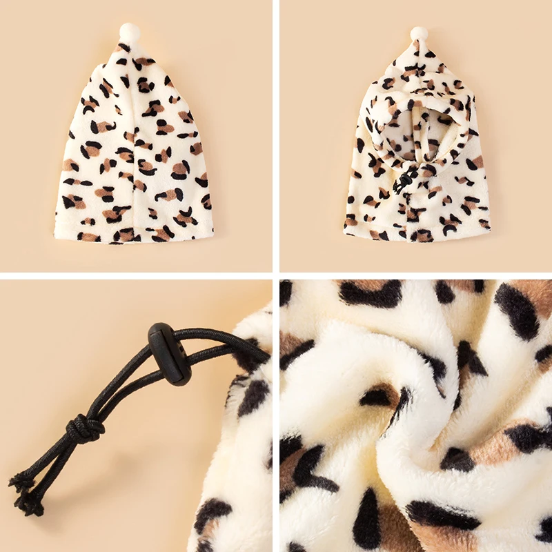 Gorro de Lã com Gola Alta para Cães e Gatos Estampa Leopardo - Imagem 5
