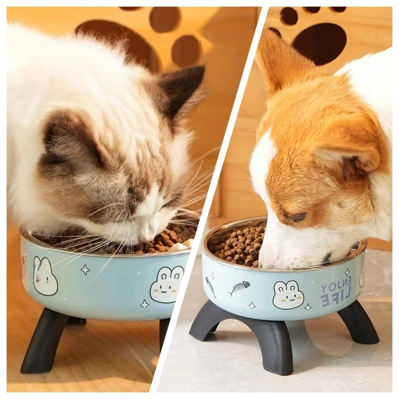 Tigela Elevada para Cães e Gatos Pequenos de Aço Inoxidável com Base Antiderrapante - Image 2