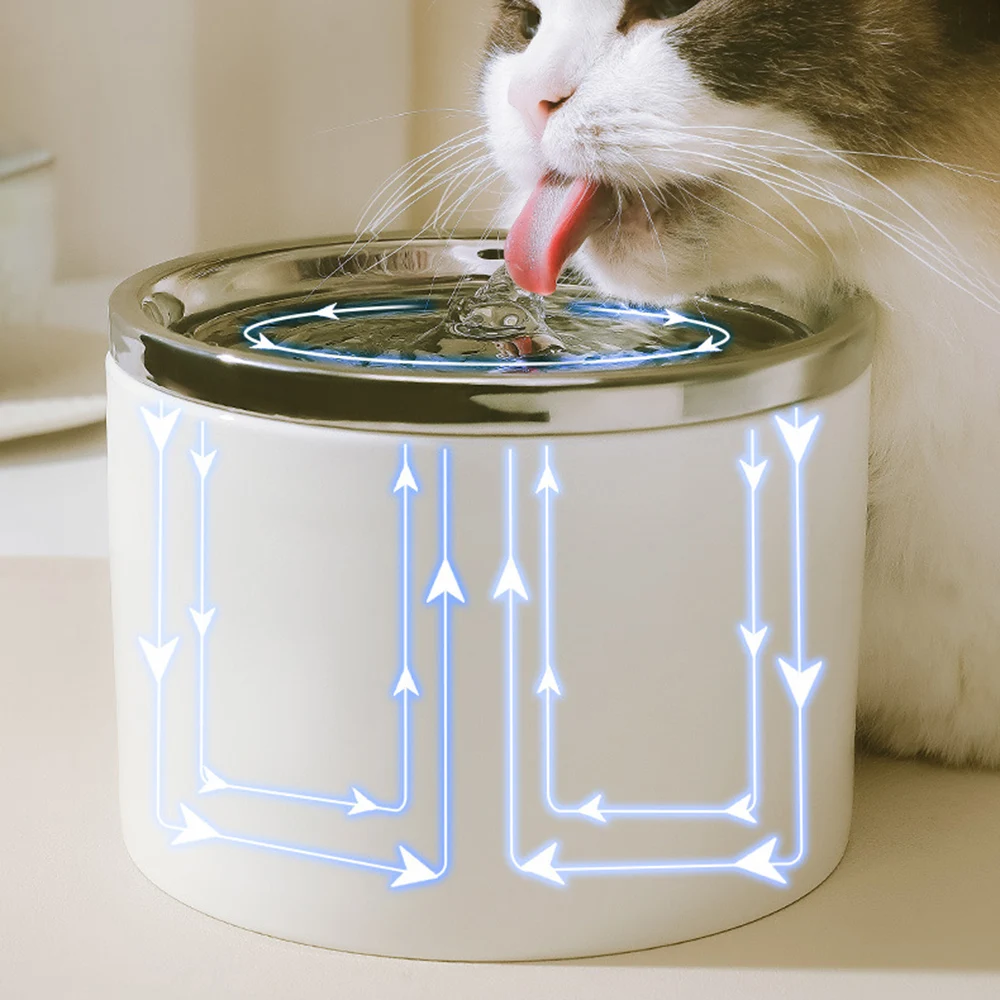 Dispensador de Água Automático para Cães e Gatos de Cerâmica com Circulação - Imagem 4