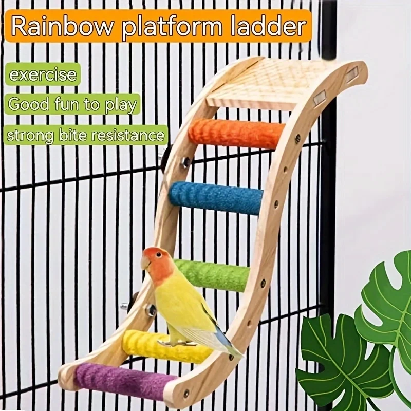 Brinquedo Escada Fosca para Pássaros, Poleiro de Escalada e Roer - Imagem 2
