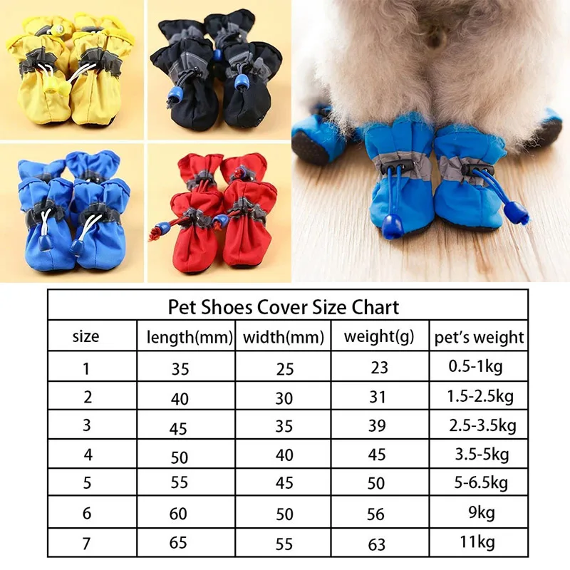 Botas para Cães Pequenos Impermeáveis com 4 peças para Passeio - Imagem 2