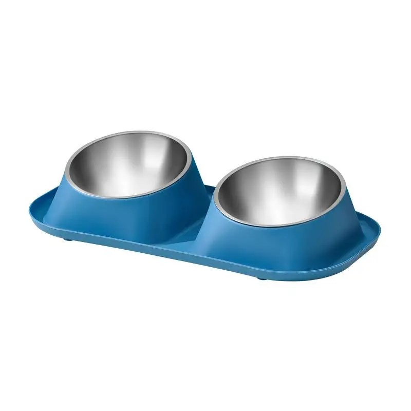 Tigela Dupla para Cães e Gatos de Aço Inoxidável com Base Antiderrapante - Imagem 5