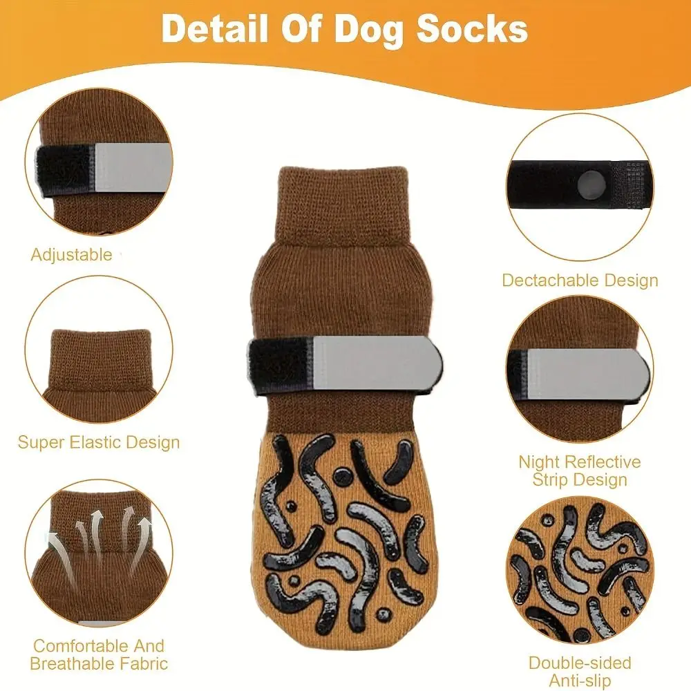 Meias Antiderrapantes para Cães de Algodão com Faixa Ajustável - Imagem 6