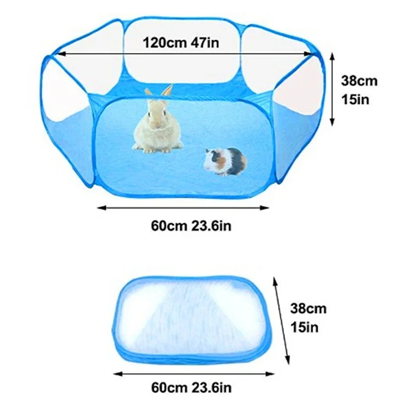 Cercado Dobrável para Cães e Gatos Transparente para Viagem - Imagem 6
