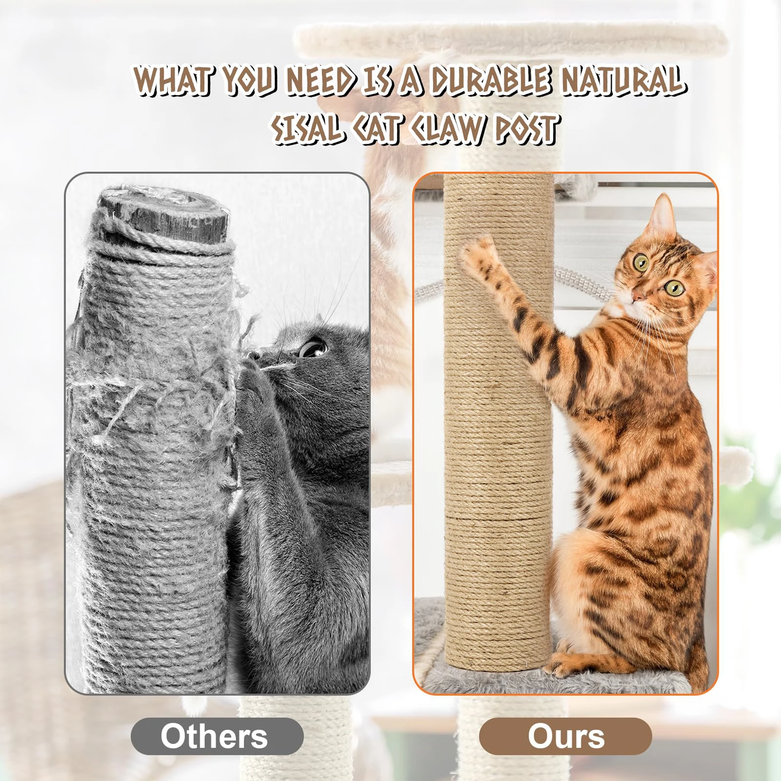 Corda de Sisal para Gatos Natural para Substituição de Arranhador - Image 4
