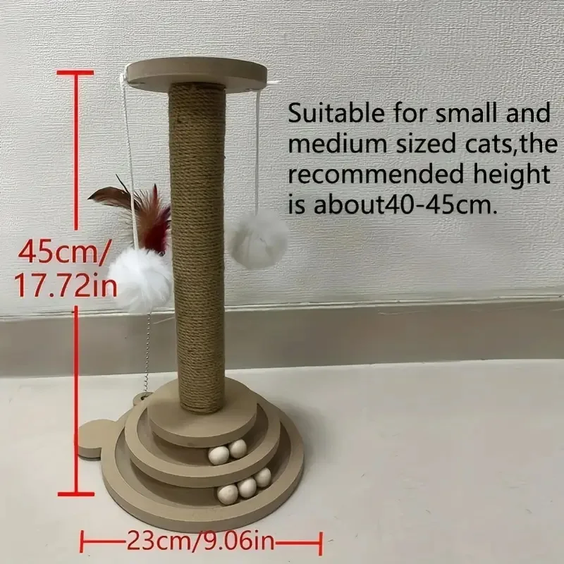 Brinquedo Giratório para Gatos com Bolas e Arranhador de Sisal - Imagem 5