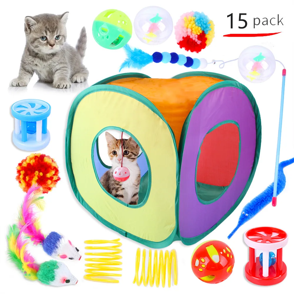 Kit Brinquedos para Gatos com 12-21 Peças e Rato de Sisal - Image 3