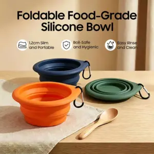 tigela dobrável de silicone para cães e gatos