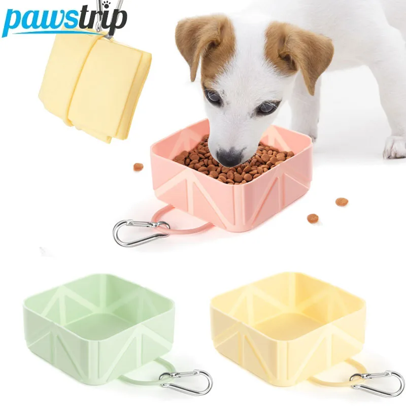 tigela portátil de silicone dobrável para cães