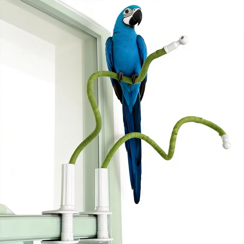 Poleiro Flexível para Pássaros com Clipe para Mesa Antiderrapante - Image 4