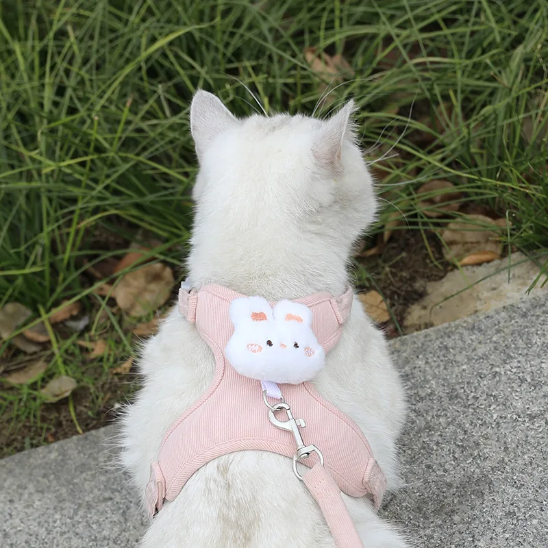 Coleira e Arnês Ajustável para Cães Pequenos e Gatos com Desenho Animado - Imagem 4