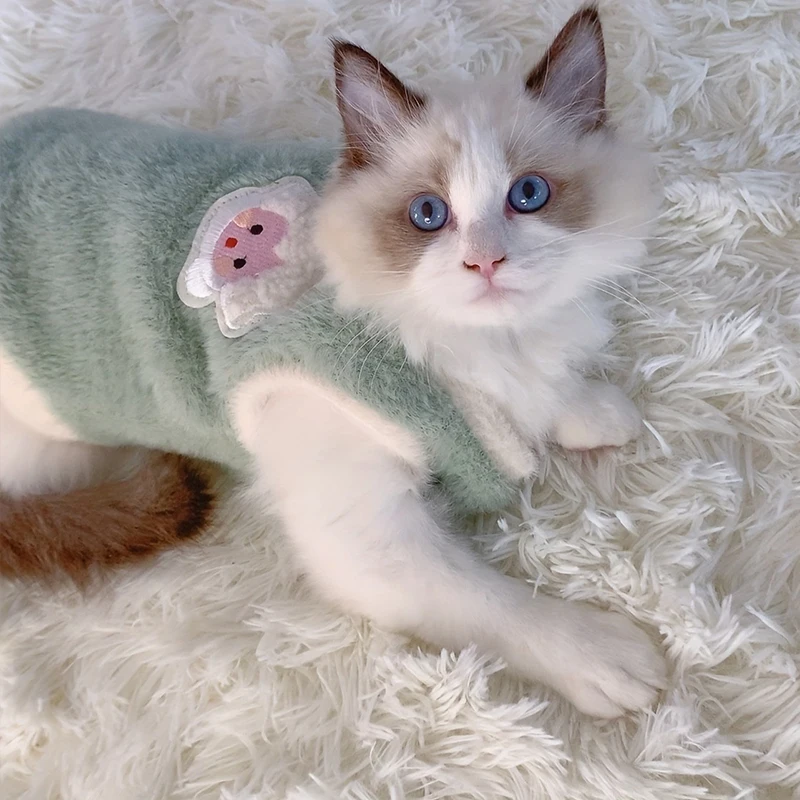 Colete para Gatos de Inverno com Roupas Quentes Preto - Imagem 3