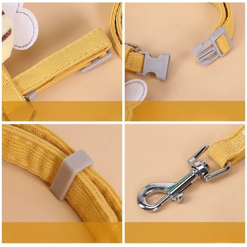Conjunto Coleira e Guia para Cães e Gatos Ajustável Respirável - Image 3