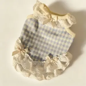 vestido xadrez para cães e gatos pequenos