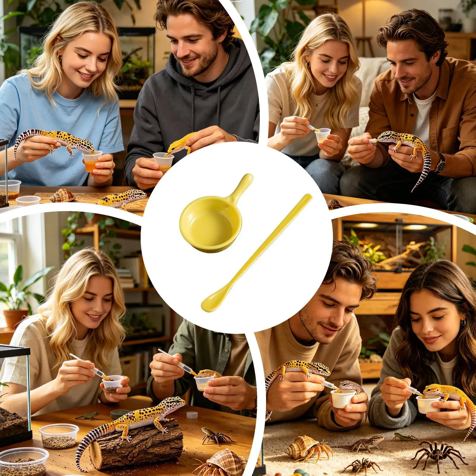 Prato de Alimentação para Répteis com Colher de Material Liso - Imagem 5