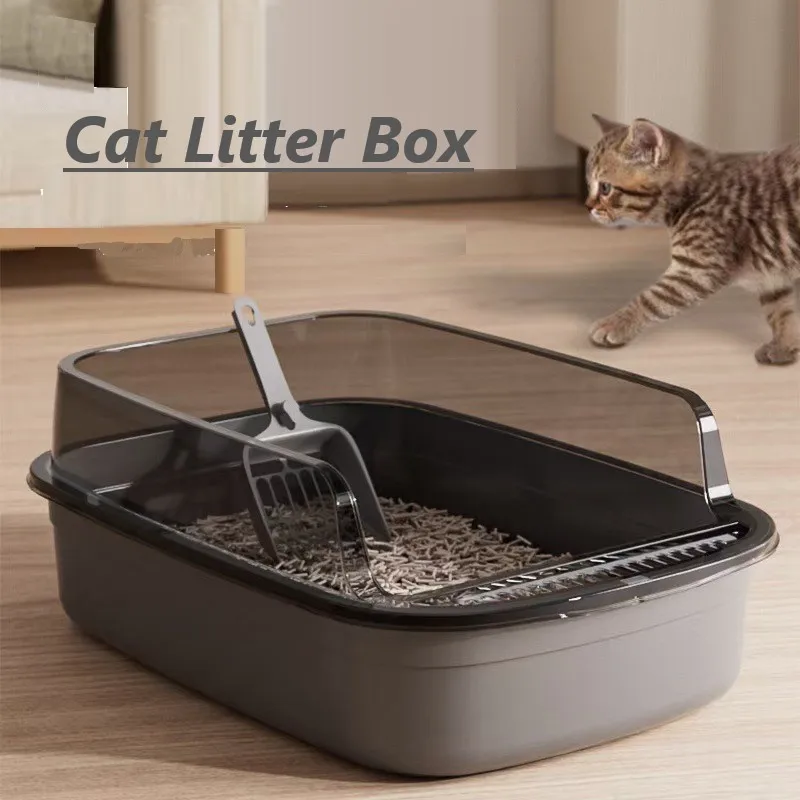 caixa de areia para gatos semi-fechada