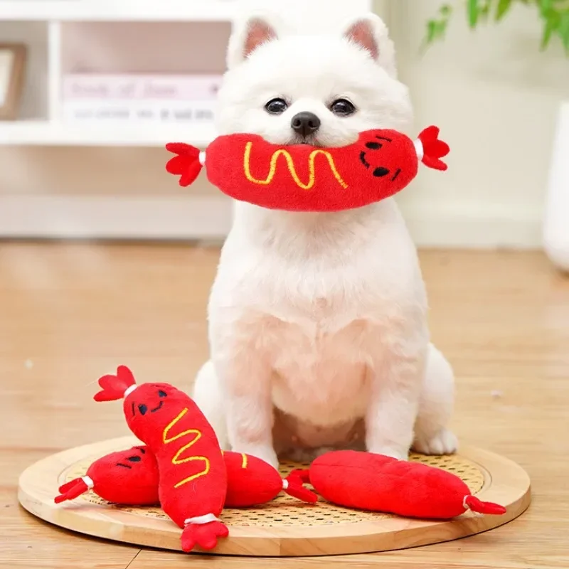Brinquedo de Pelúcia para Cães Cachorro Quente com Som - Imagem 4