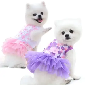 vestido floral para cães pequenos