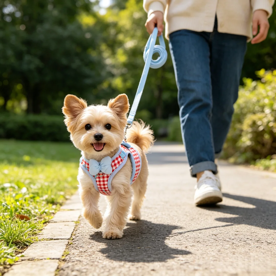 Coleira Colete para Cães e Gatos em Estampa Xadrez Respirável - Image 2