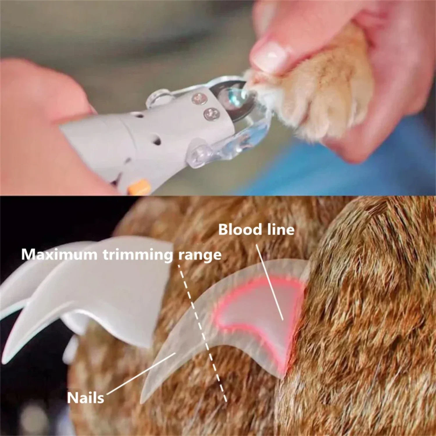 Cortador de Unhas LED para Cães e Gatos com Luz Guia - Imagem 4