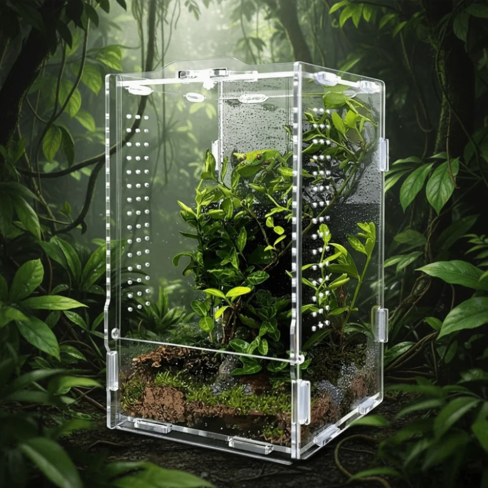 Terrário para Répteis de Acrílico 20x12x11 cm com Fecho de Segurança - Imagem 4
