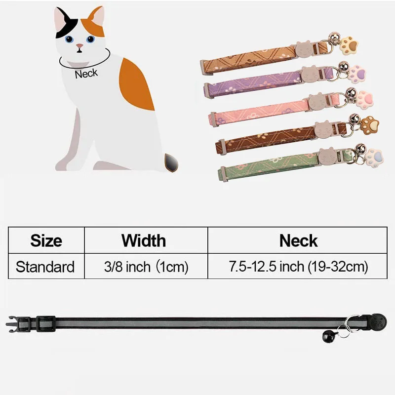 Coleira para Gatos de Nylon Ajustável com Sino e Padrão Listrado - Imagem 2