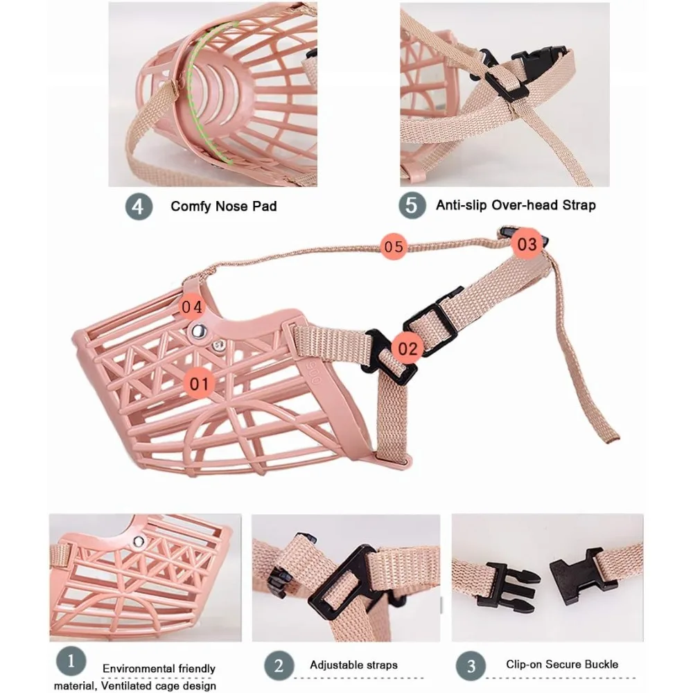 Focinheira de Plástico para Cães com Alça Ajustável - Imagem 3