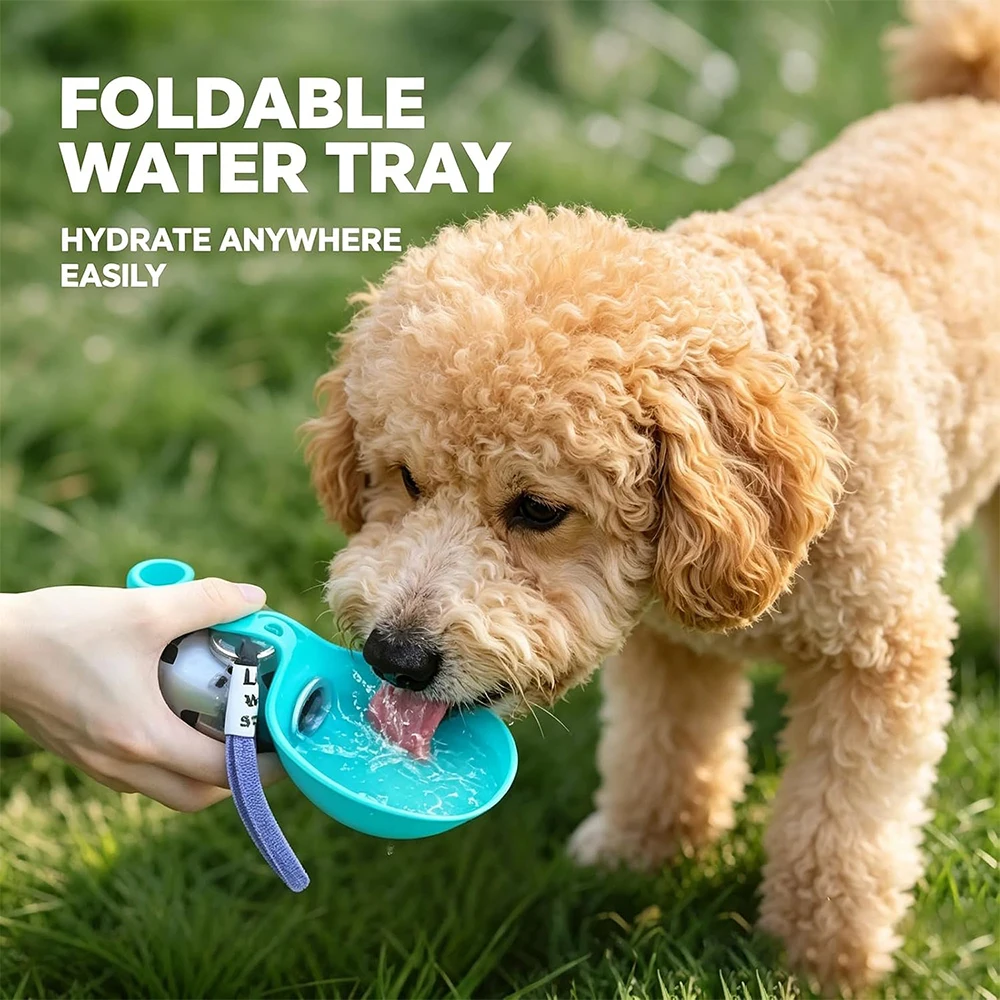 Garrafa de Água para Cães Pequenos 10oz em Aço Inoxidável com Tigela - Imagem 2