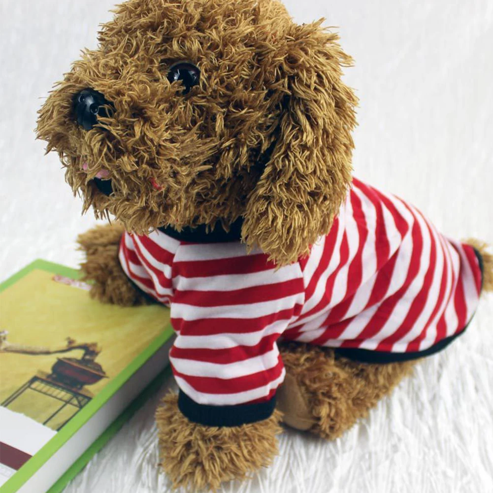 Camiseta Listrada para Cães de Algodão com Gola e Mangas Elásticas - Image 5