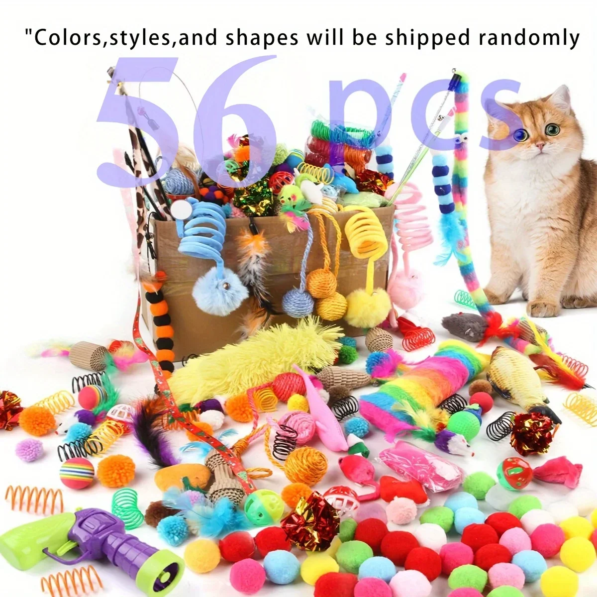 Kit Brinquedos para Gatos com Varinha, Rato e Bola – 14 Peças - Imagem 2