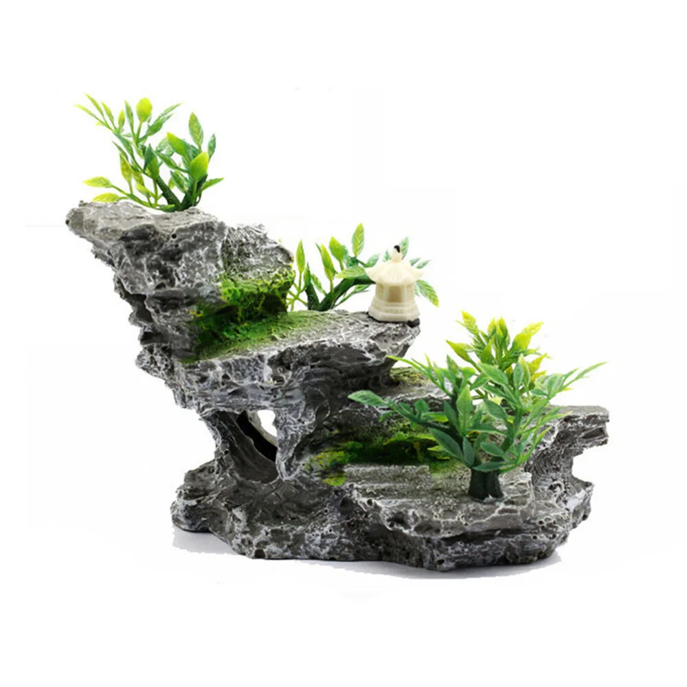 Decoração de Aquário Rockery Montanha de Resina 14 cm - Imagem 3